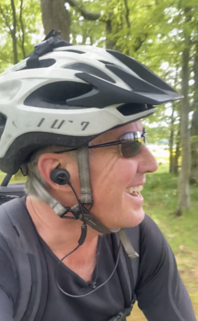 Paul Winterton Cycling on the  tour with redspokes